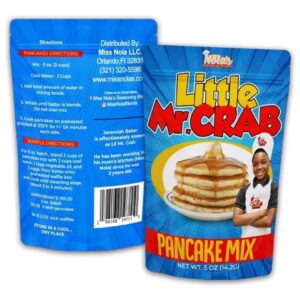 Miss Nola (Little Mr Crab) Buttermilk Pancake and Waffle Mix, Light & Fluffy, 5 oz Bag